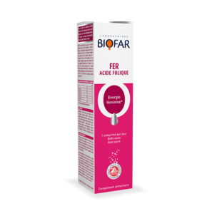 BIOFAR Fer acide folique | 20 comprimés effervescents