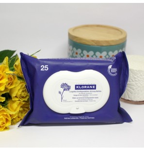 KLORANE BLEUET lingettes démaquillantes boite 25 u