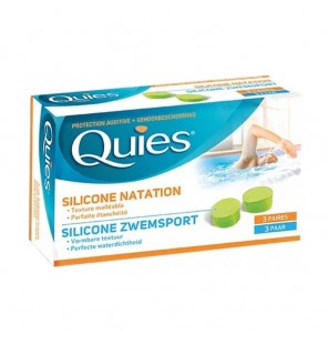 QUIES PROTECTION AURICULAIRE SILICONE NATATION ADULTE TEXTURE MALLEABLE B3 PAIRES